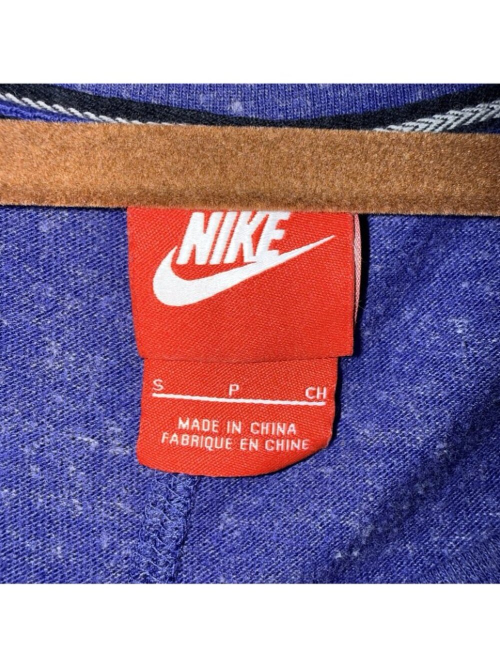 Nike Sportswear Gym Vintage Crew 3/4 Sleeve Scoop Neck Heathered Blue Pullover - Picture 4 of 5